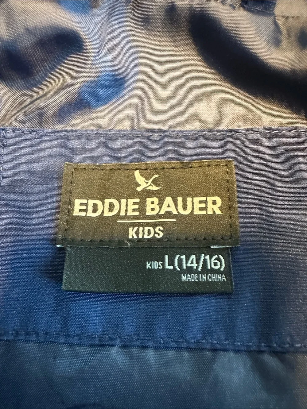 Eddie Bauer Kids Blue Rain Coat Wind Breaker Jacket Size Large L (14/16)